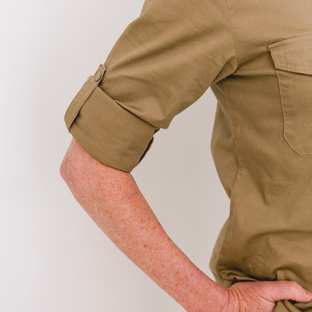 GREEN HIP Light Weight Shirt Ext. Long Sleeve Khaki SLS-EXT-K 06