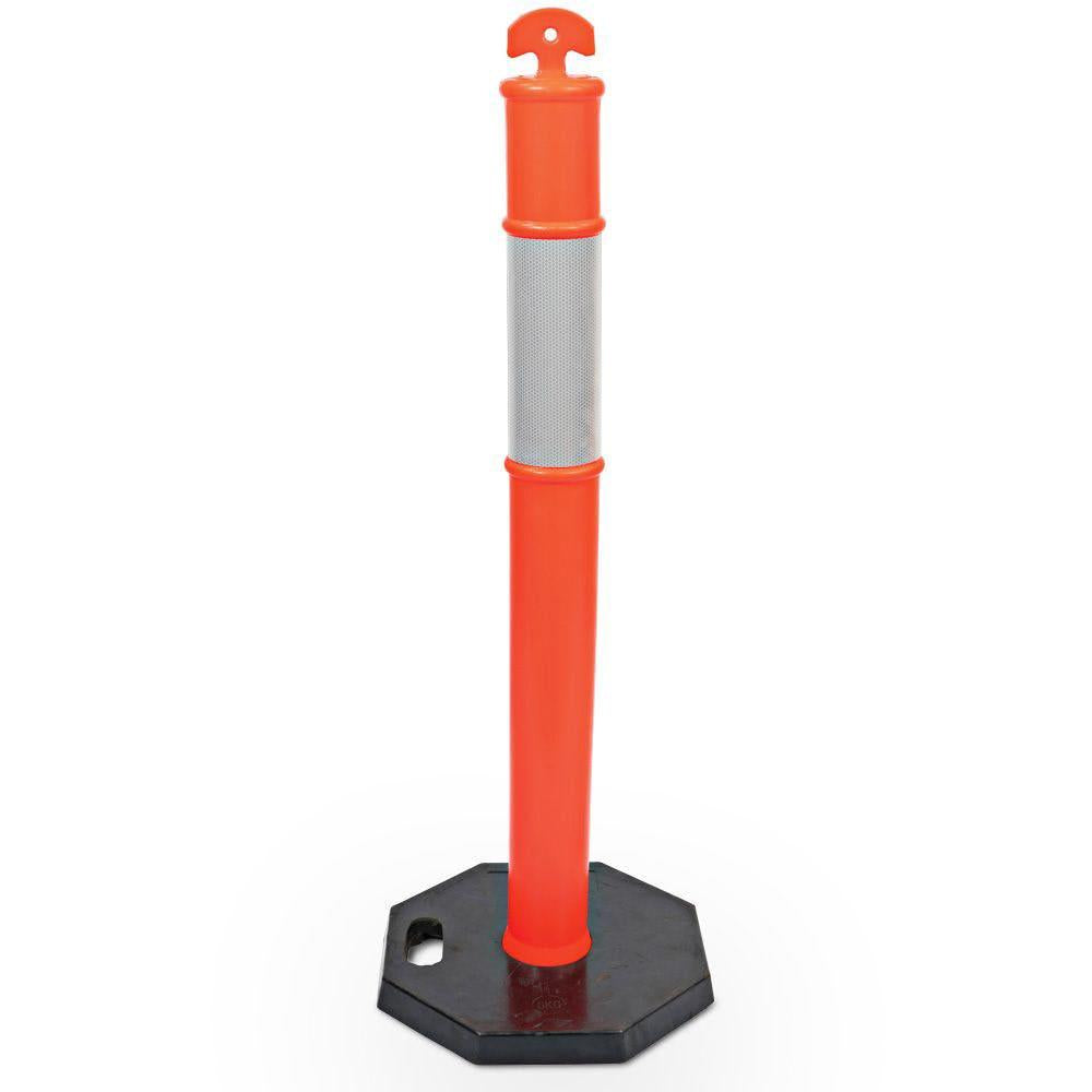 GUARDALL 1100x100mm Bollard w 6kg Base Day and Night TTKIT720