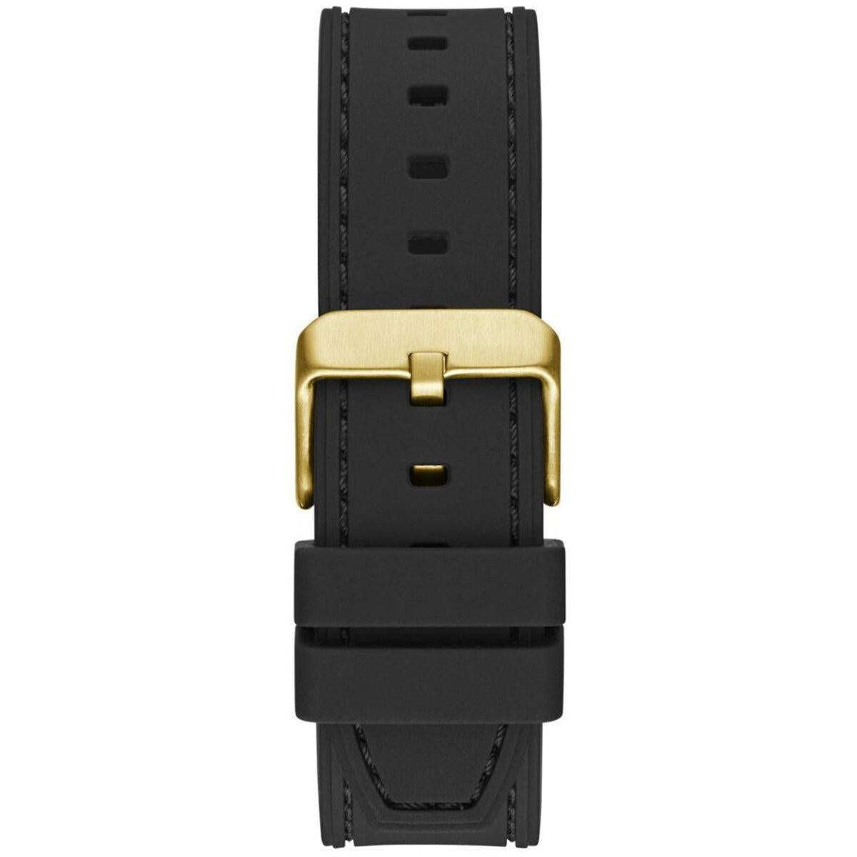 GUESS Headline Green Dial Black Silicone Strap Multifunction Men's Watch GW0571G3