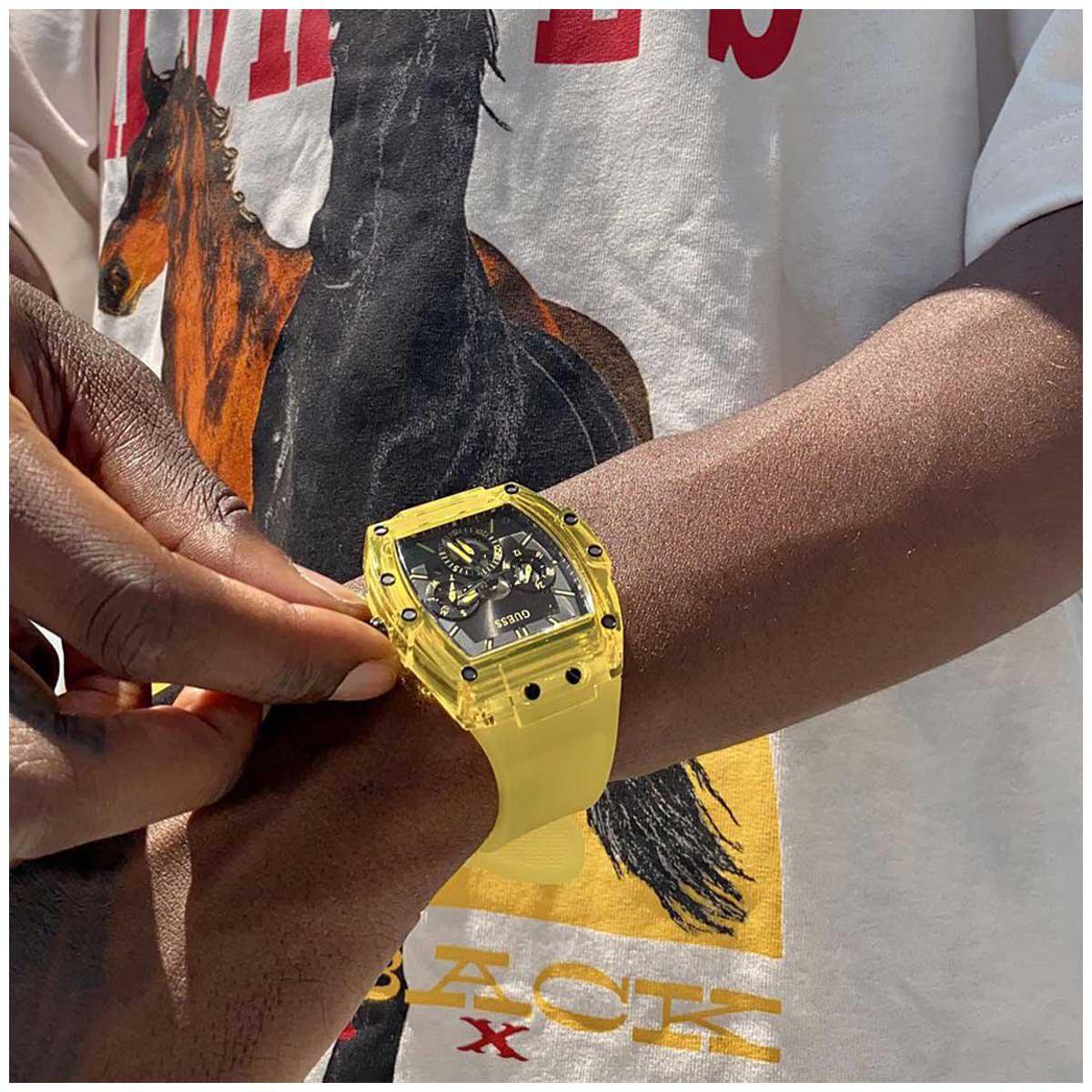 GUESS Yellow Multifunction Mens Watch GW0203G6