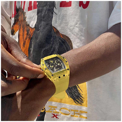 GUESS Yellow Multifunction Mens Watch GW0203G6