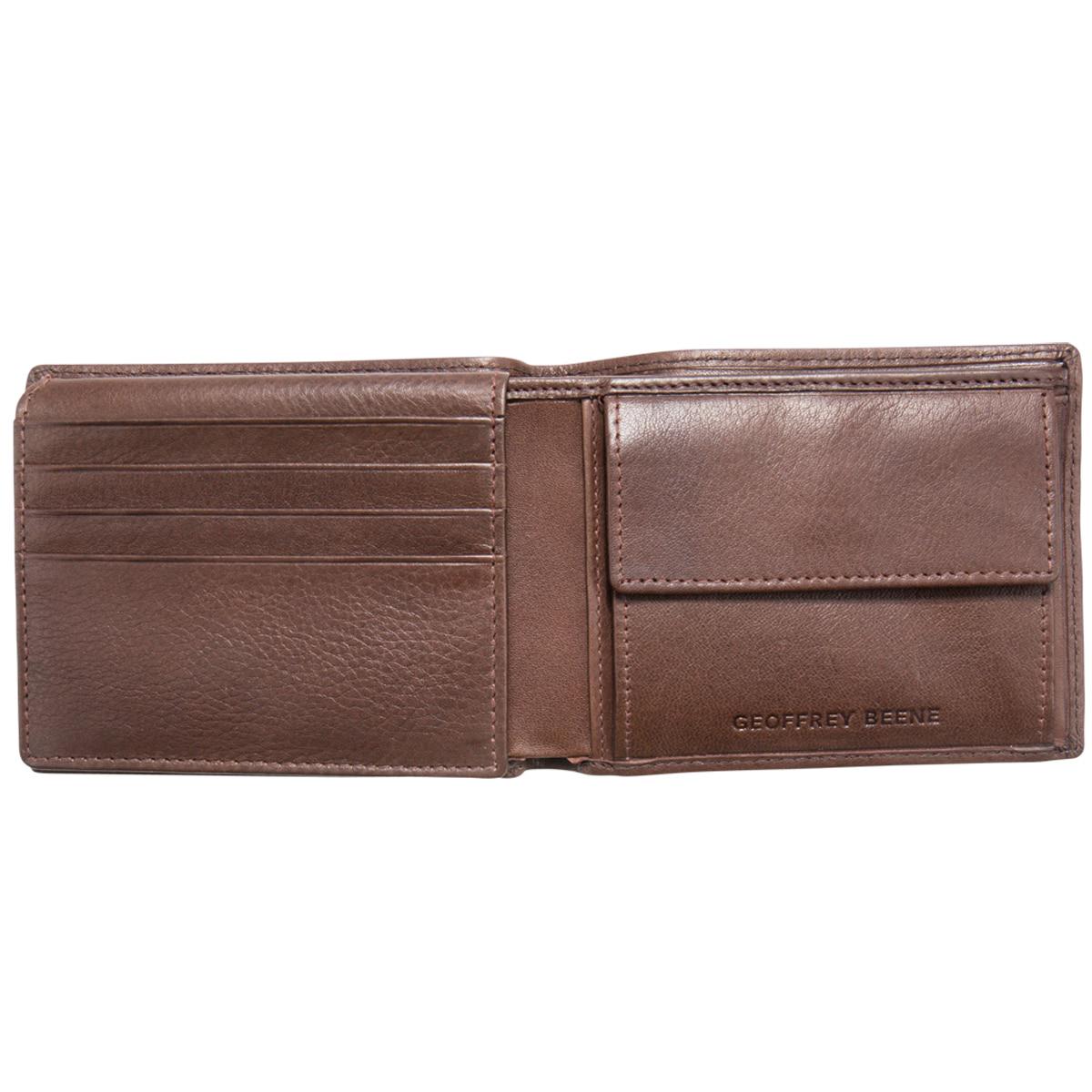 Geoffrey Beene Men's Leather Wallet Brown