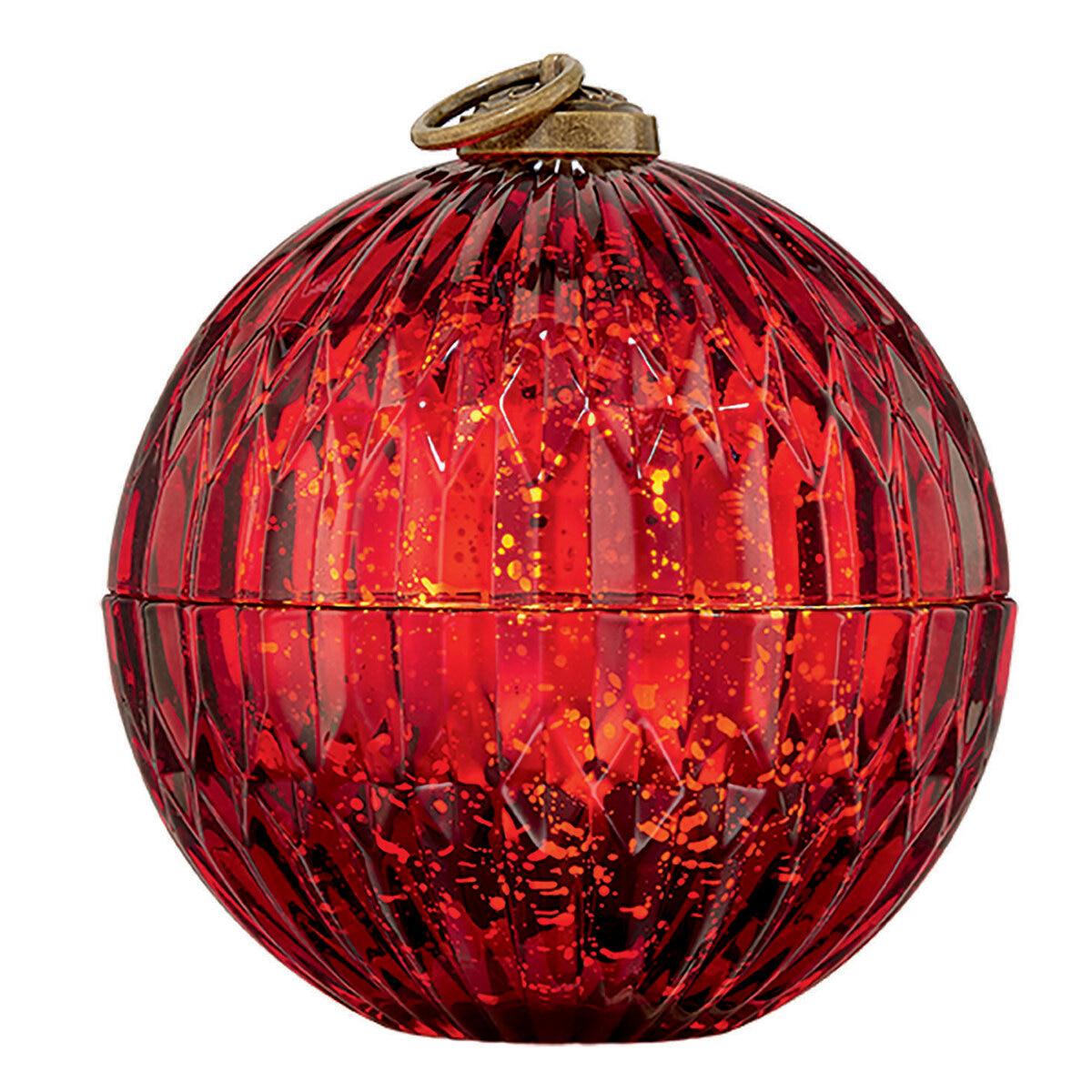 Glass Ornament With LED Candle Set 3 Piece