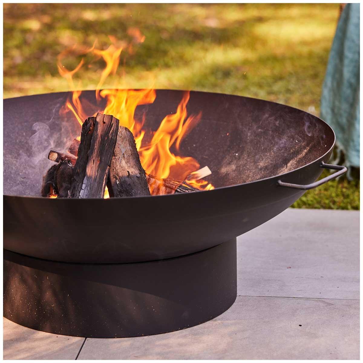 Glow Brooklyn Large Bowl Fire Pit 80cm Black