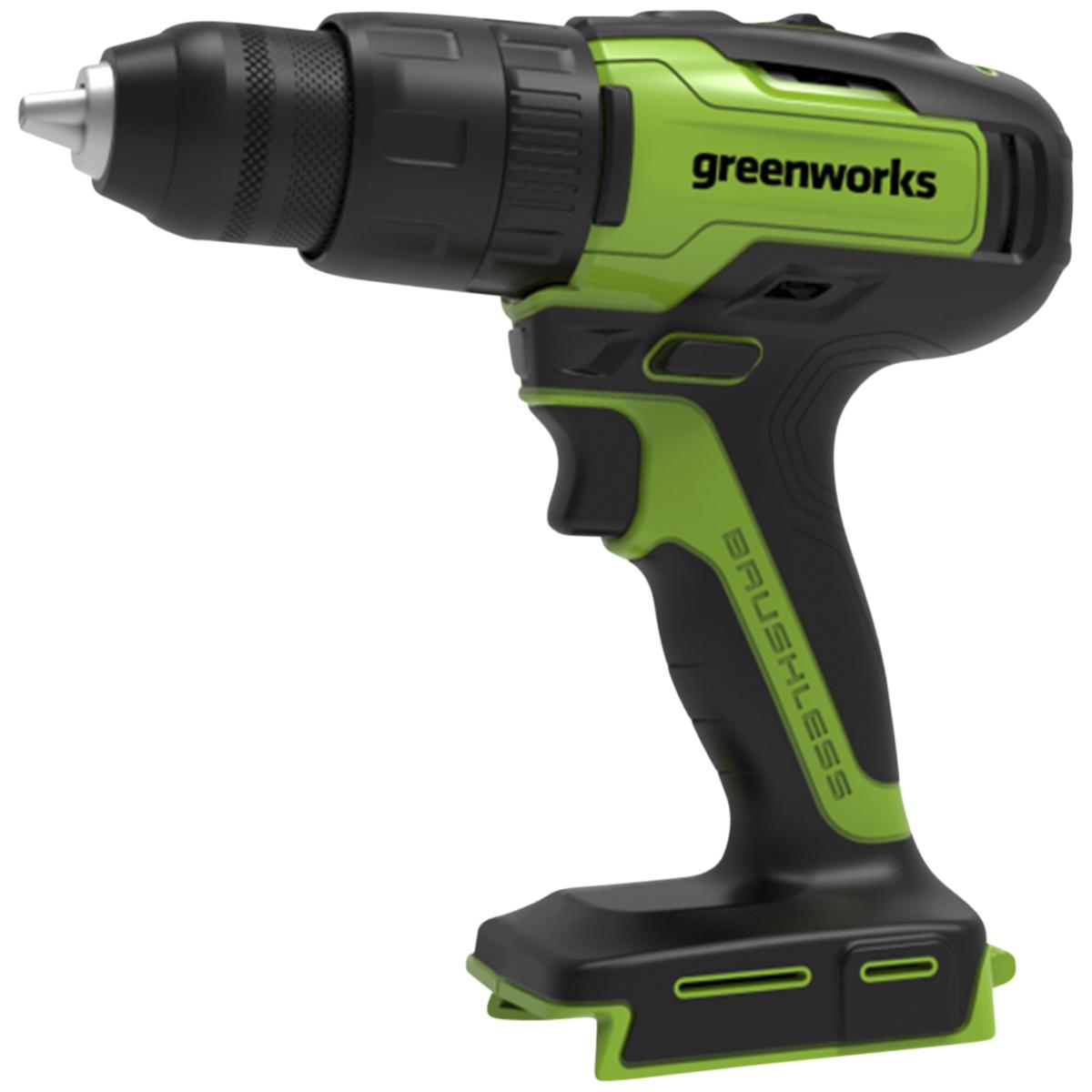 Greenworks 24V Brushless Hammer Drill Kit With 2Ah Battery And Fast Charger