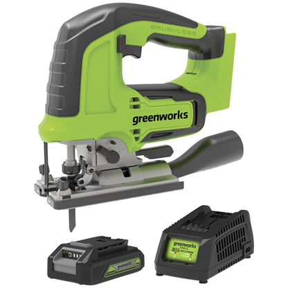 Greenworks 24V Brushless Jigsaw Kit With Battery And Charger