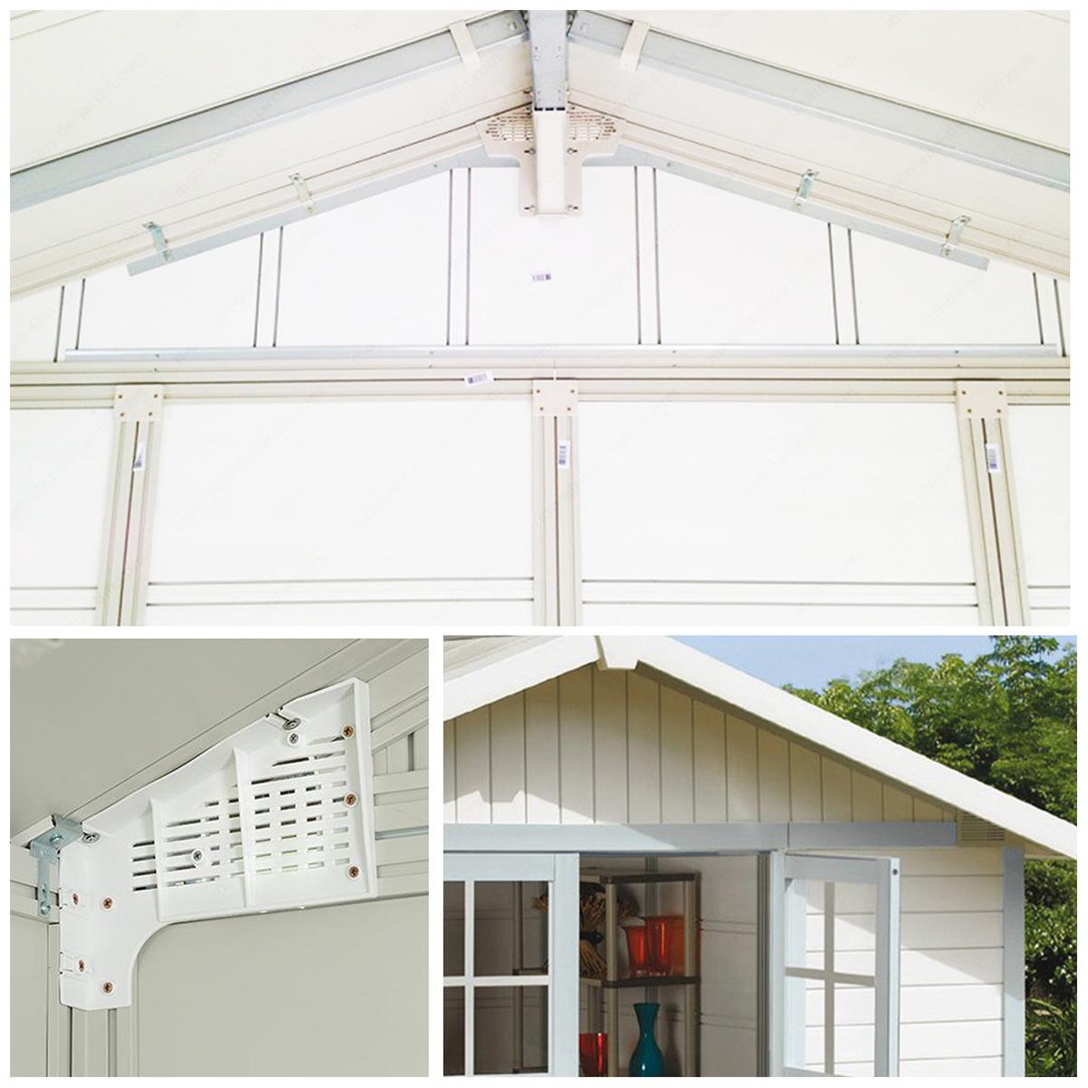 Grosfillex Deco Shed White Green And Grey 11M2