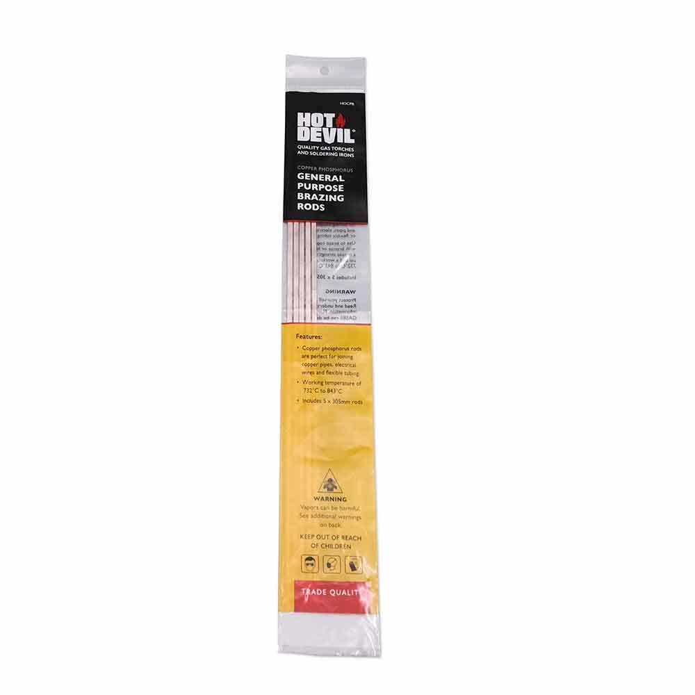 HOT DEVIL General Purpose Brazing Rods 5 Pack (Copper Phosphorus) HDCPR