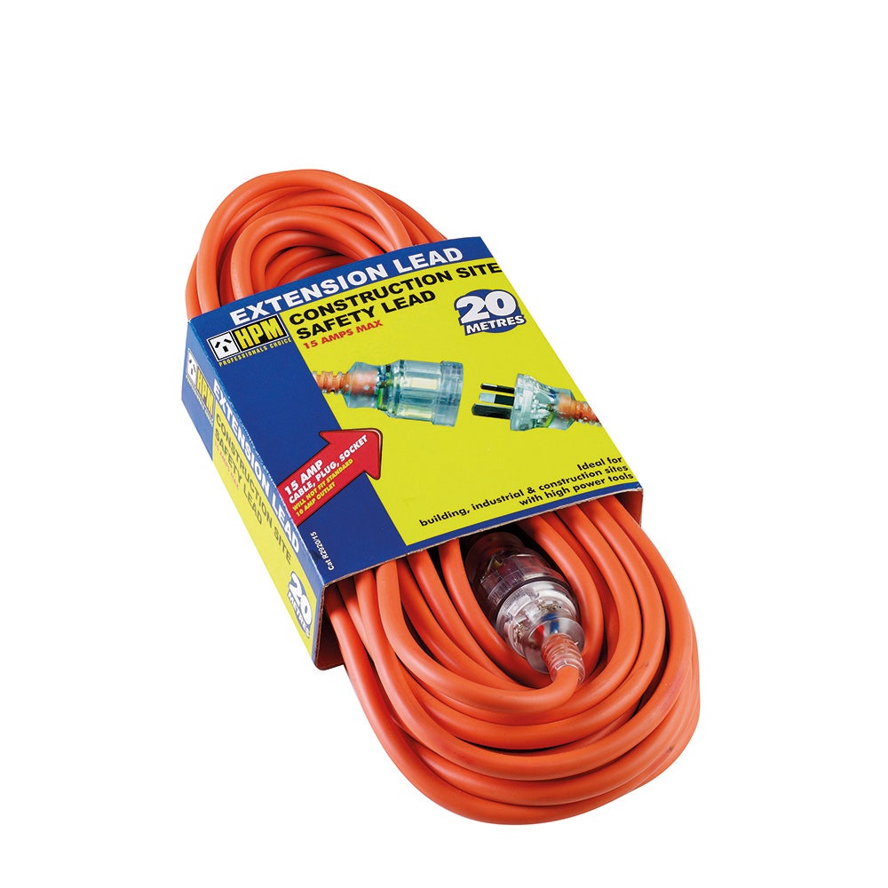 HPM 20m 15A 1.5mm Extension Lead and Plug Construction Site R2920 15
