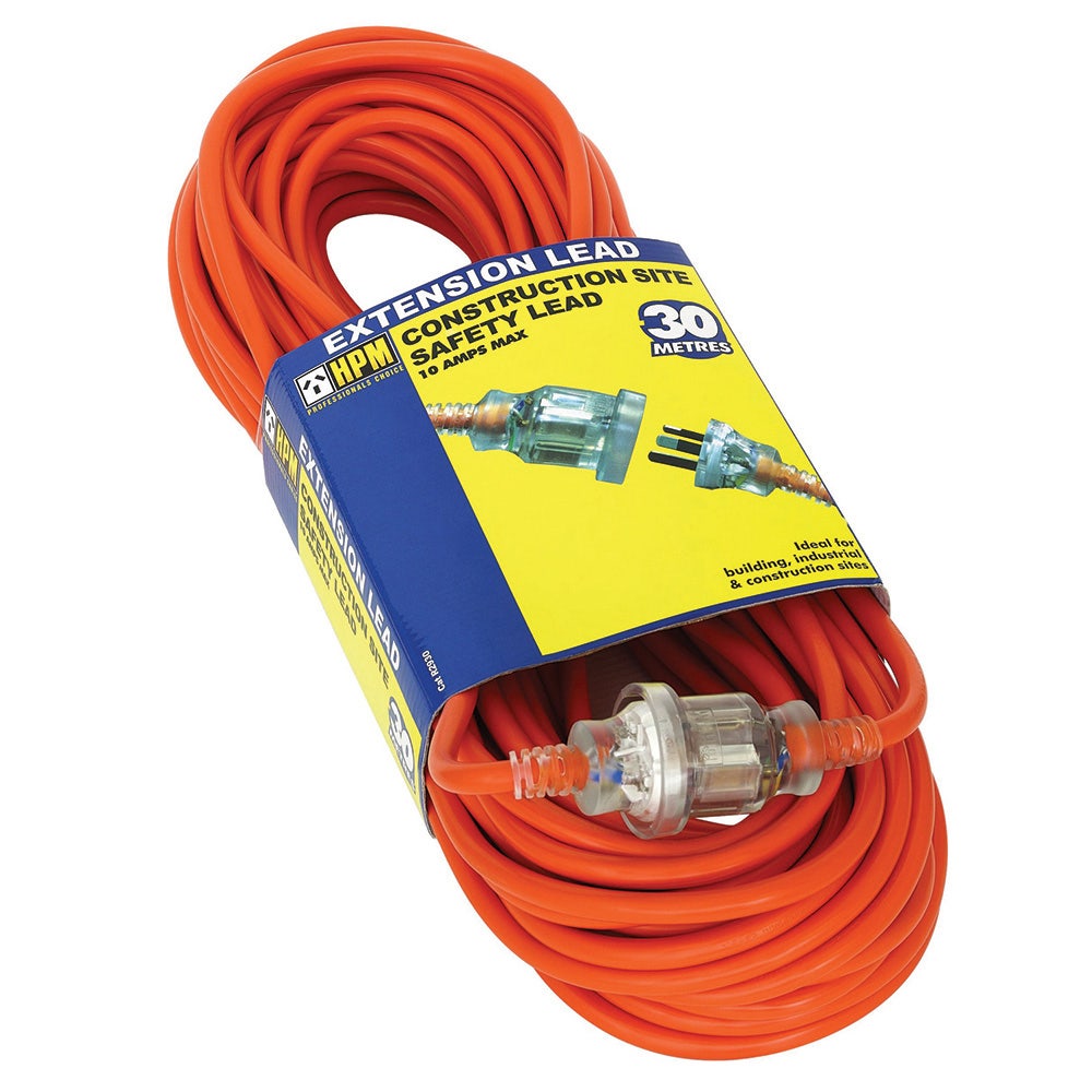 HPM 30m 10A 1.5mm Extension Lead and Plug Construction Site R2930