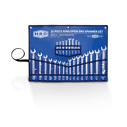 HRD 24 Piece 6-22mm Ring and Open End Spanner Set HCSSM24