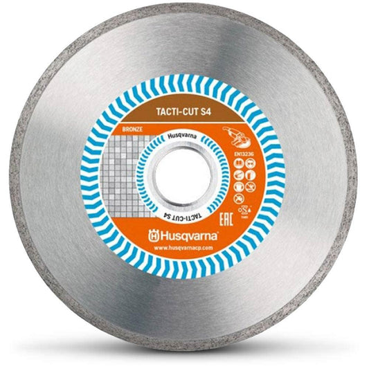 HUSQVARNA 200mm Continuous Rim Diamond Blade for Ceramic Cutting - TACTI-CUT S4