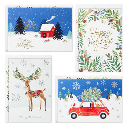 Hallmark Traditional Holiday Card Assortment 40 Pack Elegant Metallics