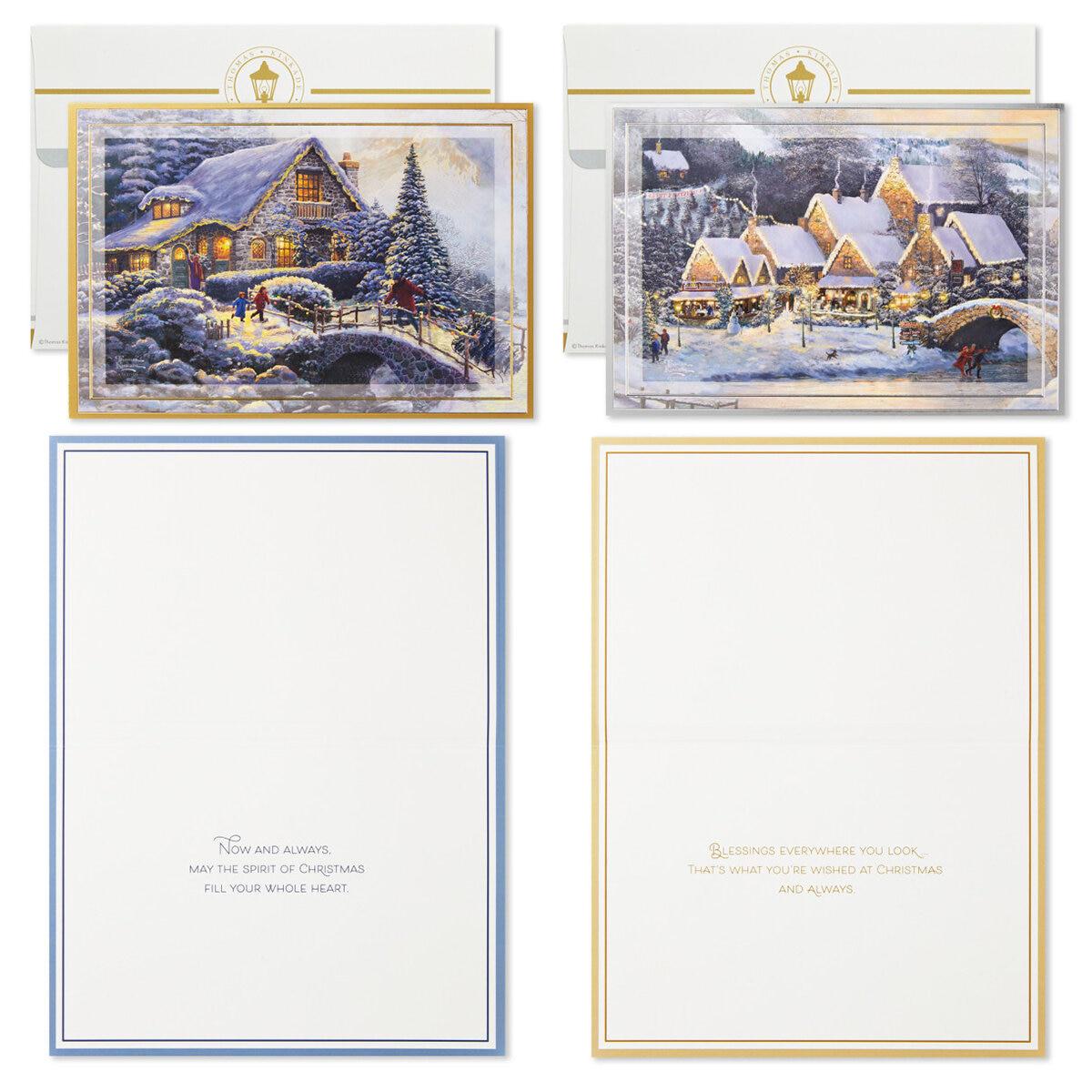 Hallmark Traditional Holiday Card Assortment 40 Pack Thomas Kinkade Winter Wonder