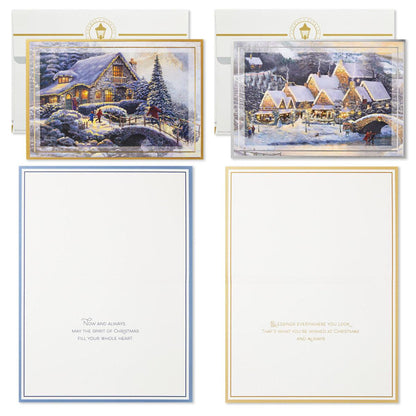 Hallmark Traditional Holiday Card Assortment 40 Pack Thomas Kinkade Winter Wonder