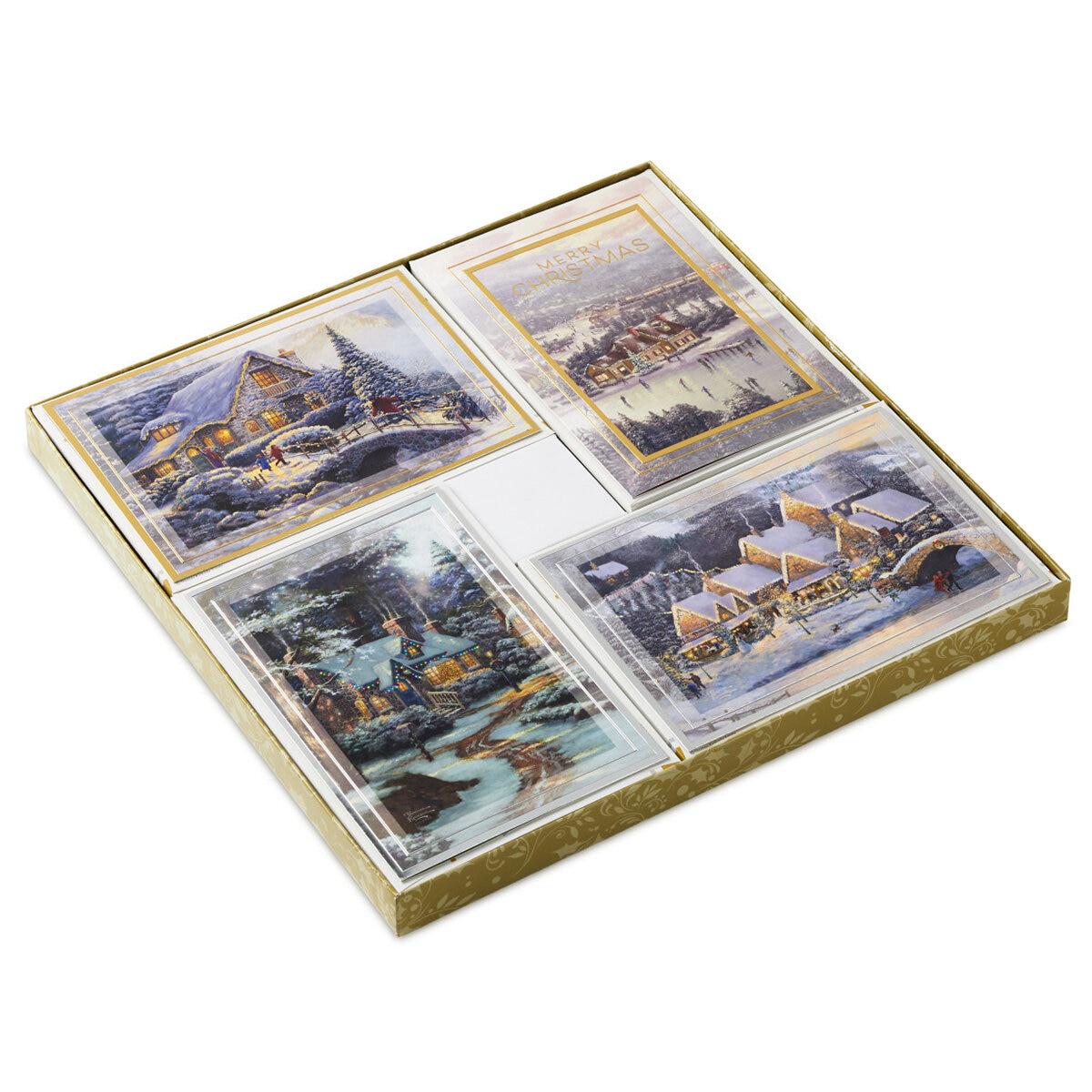Hallmark Traditional Holiday Card Assortment 40 Pack Thomas Kinkade Winter Wonder
