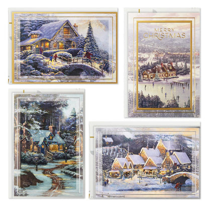 Hallmark Traditional Holiday Card Assortment 40 Pack Thomas Kinkade Winter Wonder