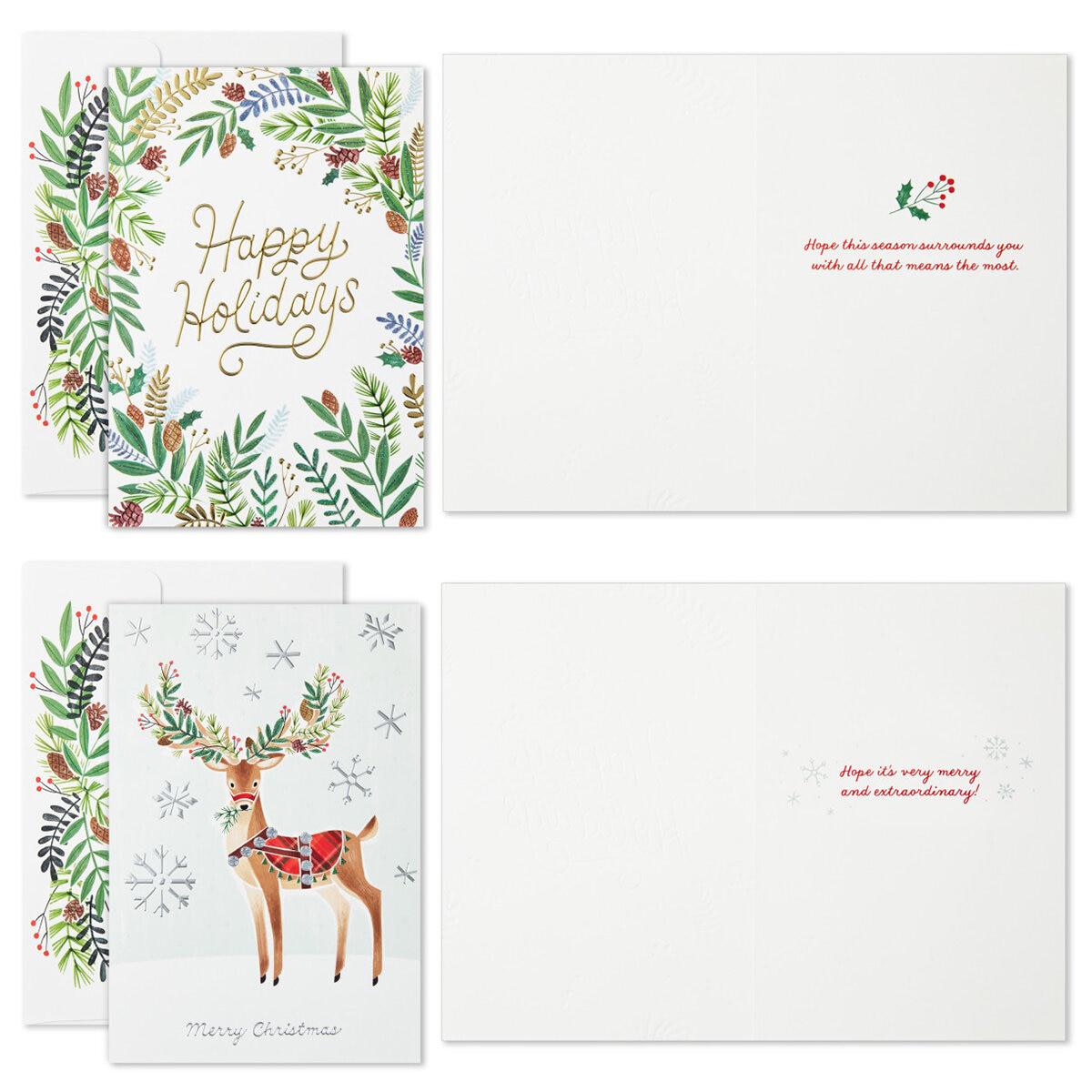 Hallmark Traditional Holiday Card Assortment 40 Pack Elegant Metallics