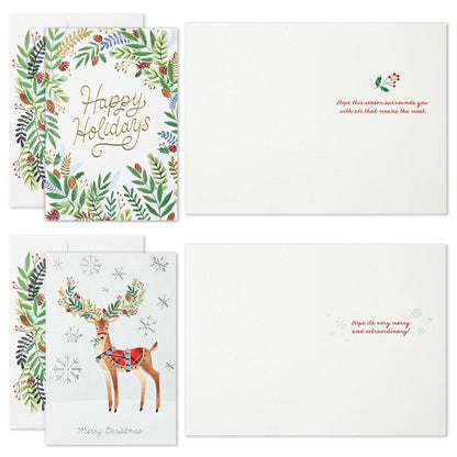 Hallmark Traditional Holiday Card Assortment 40 Pack Elegant Metallics