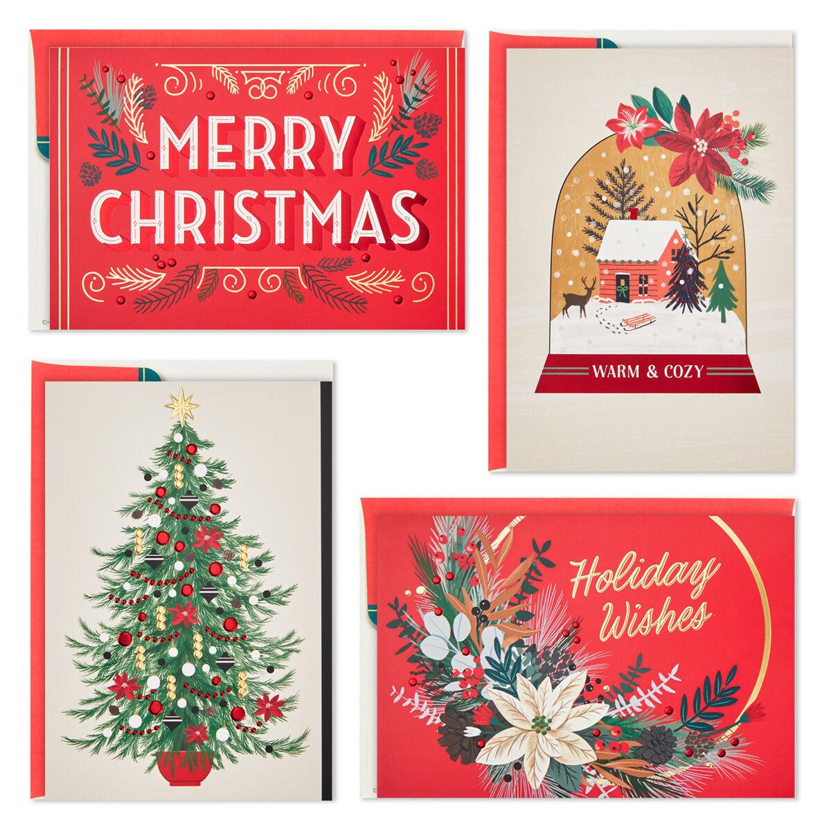 Hallmark Traditional Holiday Card Assortment 40 Pack Elegant Metallics