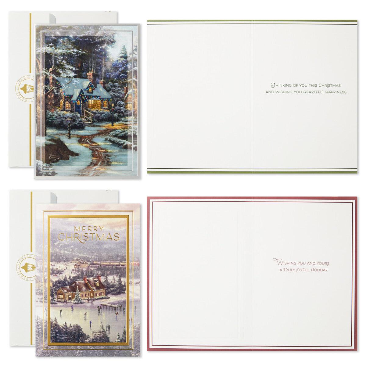 Hallmark Traditional Holiday Card Assortment 40 Pack Thomas Kinkade Winter Wonder