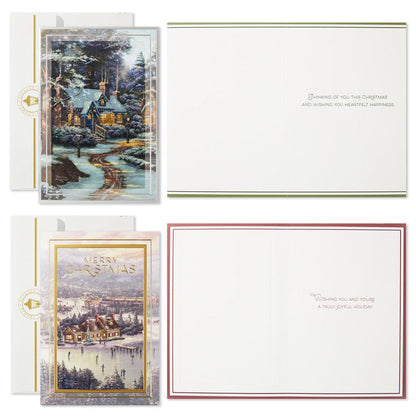 Hallmark Traditional Holiday Card Assortment 40 Pack Thomas Kinkade Winter Wonder