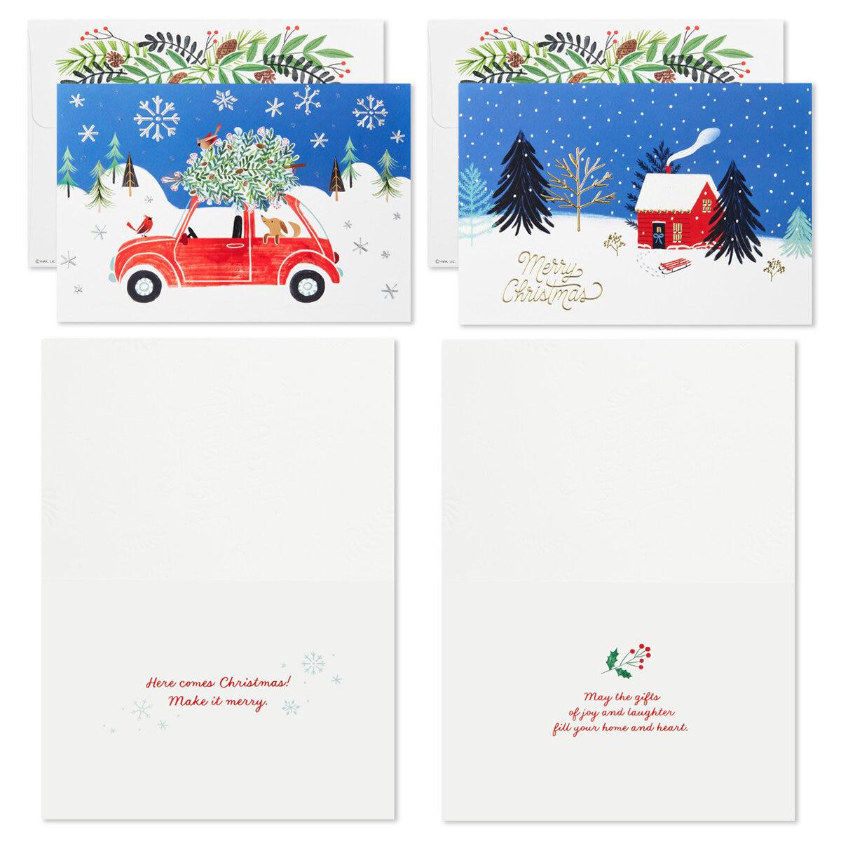 Hallmark Traditional Holiday Card Assortment 40 Pack Elegant Metallics
