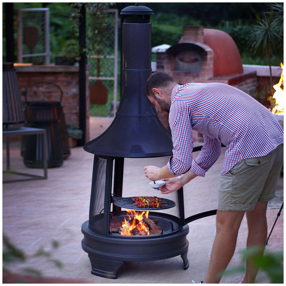 Hello Outdoors Chiminea With Cooking Grill