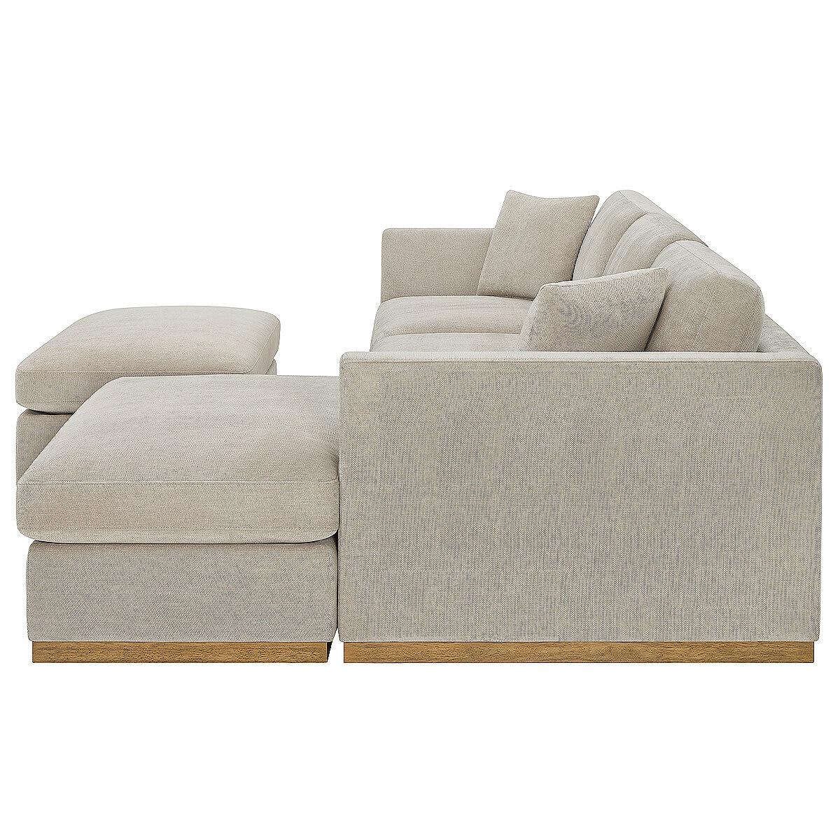 Henredon 4 Piece Fabric Sectional With Ottoman