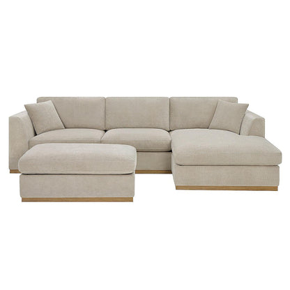 Henredon 4 Piece Fabric Sectional With Ottoman