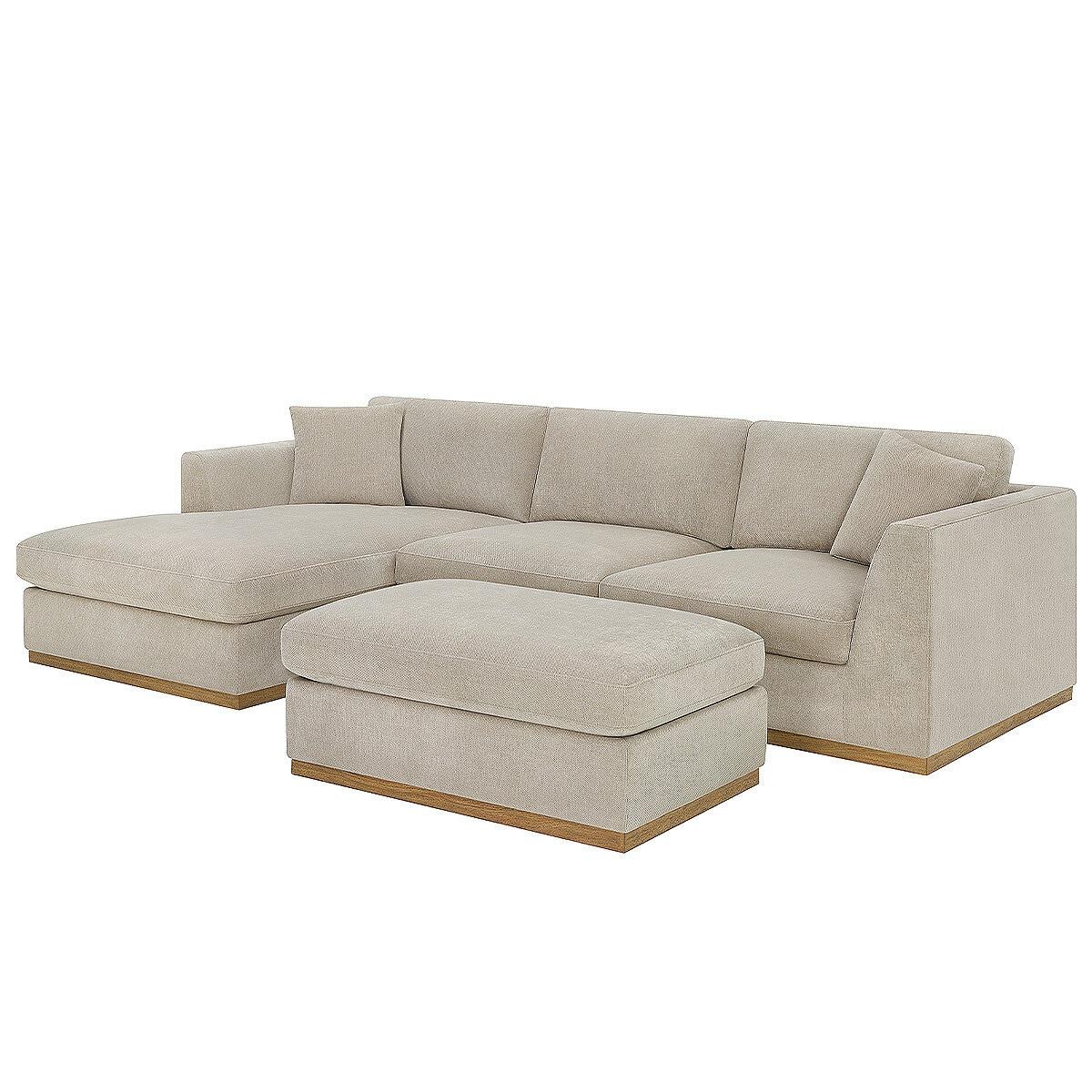 Henredon 4 Piece Fabric Sectional With Ottoman