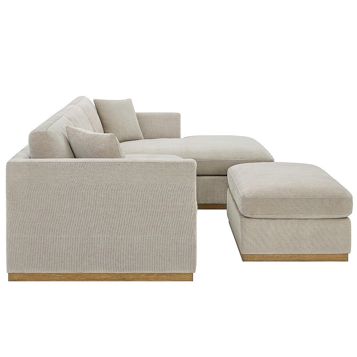 Henredon 4 Piece Fabric Sectional With Ottoman