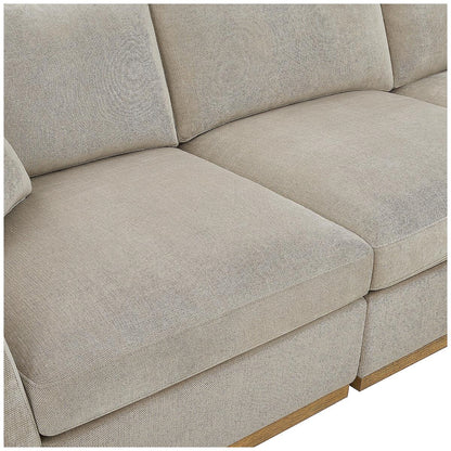 Henredon 4 Piece Fabric Sectional With Ottoman