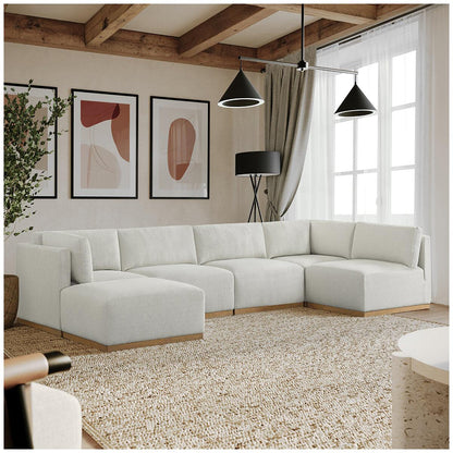 Henredon Fabric Modular Sectional With Ottoman 6 Piece