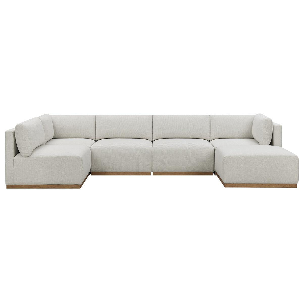 Henredon Fabric Modular Sectional With Ottoman 6 Piece