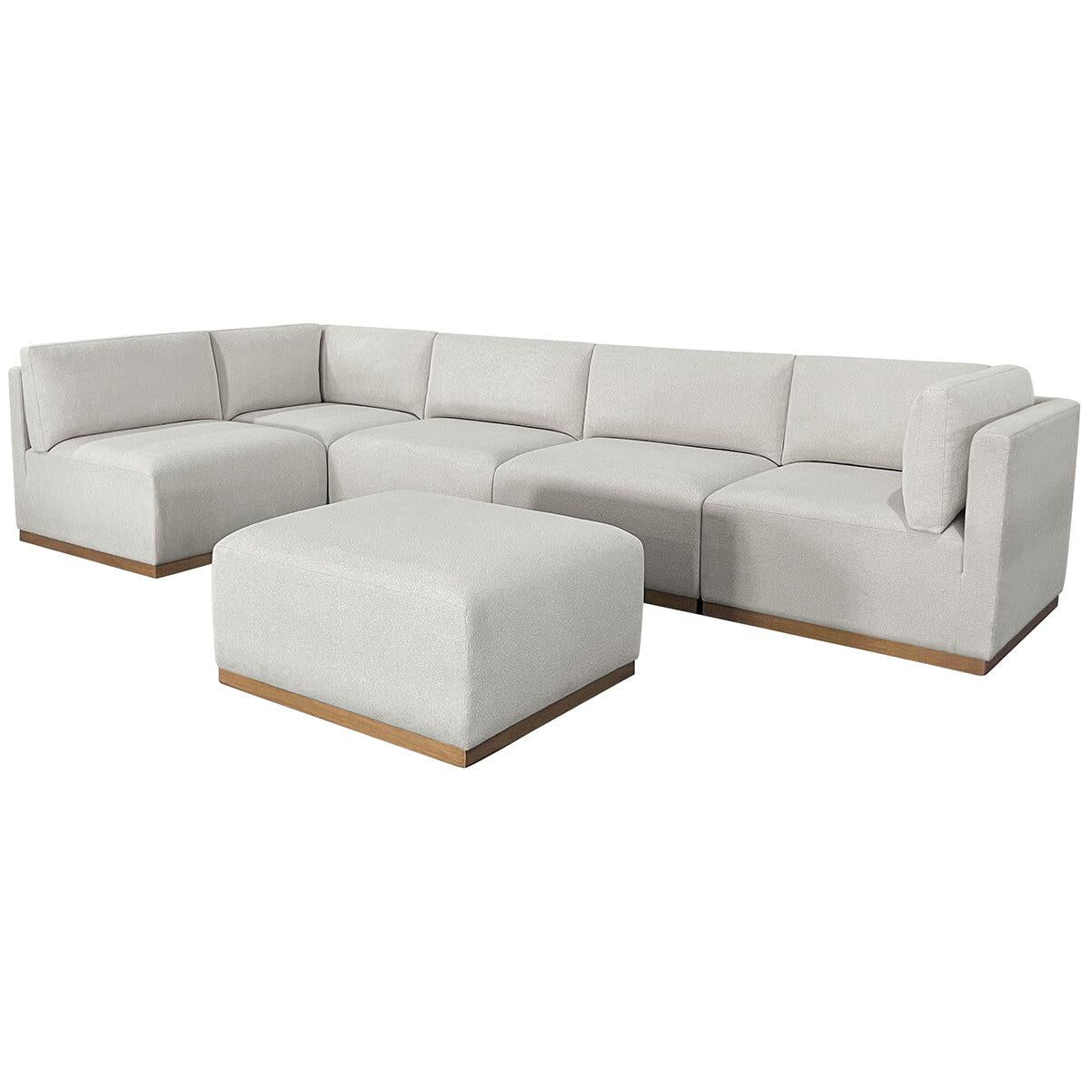Henredon Fabric Modular Sectional With Ottoman 6 Piece