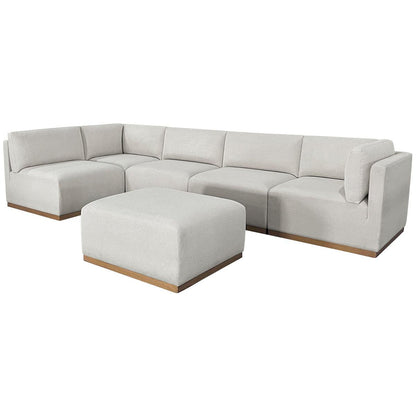 Henredon Fabric Modular Sectional With Ottoman 6 Piece