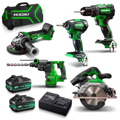 HiKOKI 18V Brushless 5 Piece 2 x 2.5 5.0Ah Combo Kit KC18D5P2(HRZ)