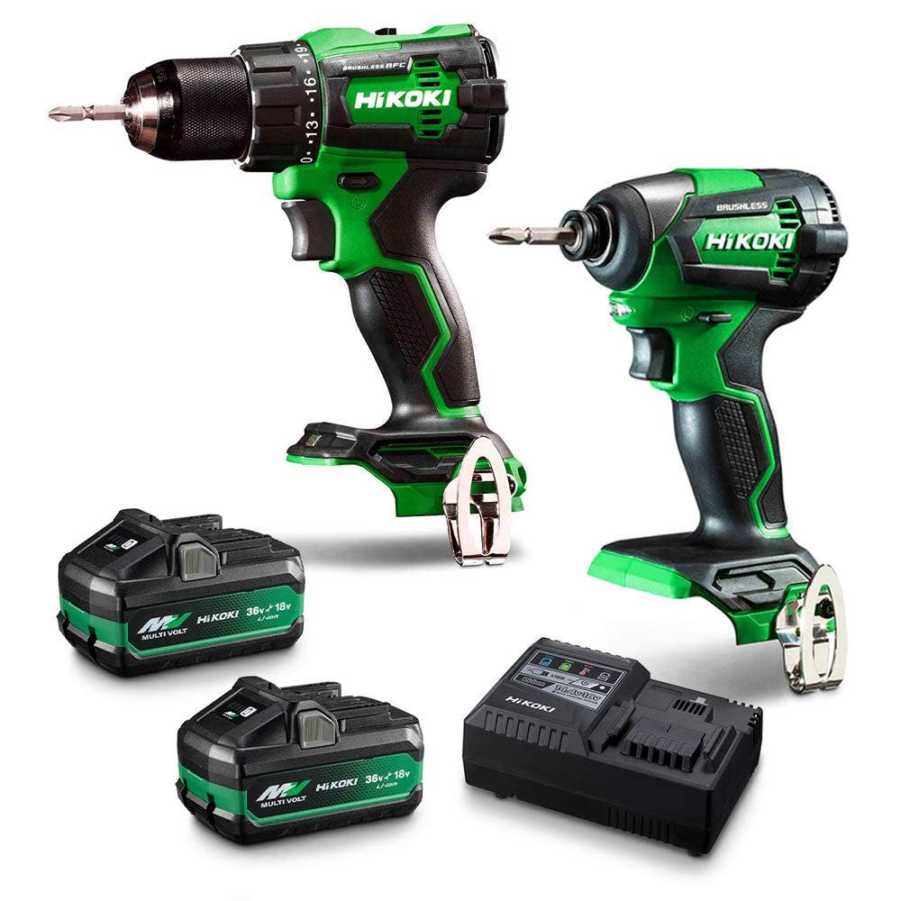 HiKOKI 18V MultiVolt Brushless 2 Piece 2 x 2.5 5.0Ah Combo Kit KC18DE(HAZ)