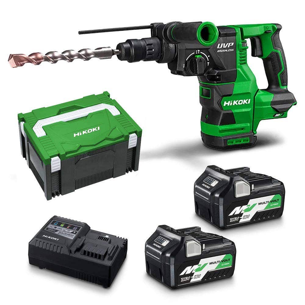 HiKOKI 36V Brushless 2 x 2.5 5.0Ah Rotary Hammer Kit DH3628DC(HRZ)