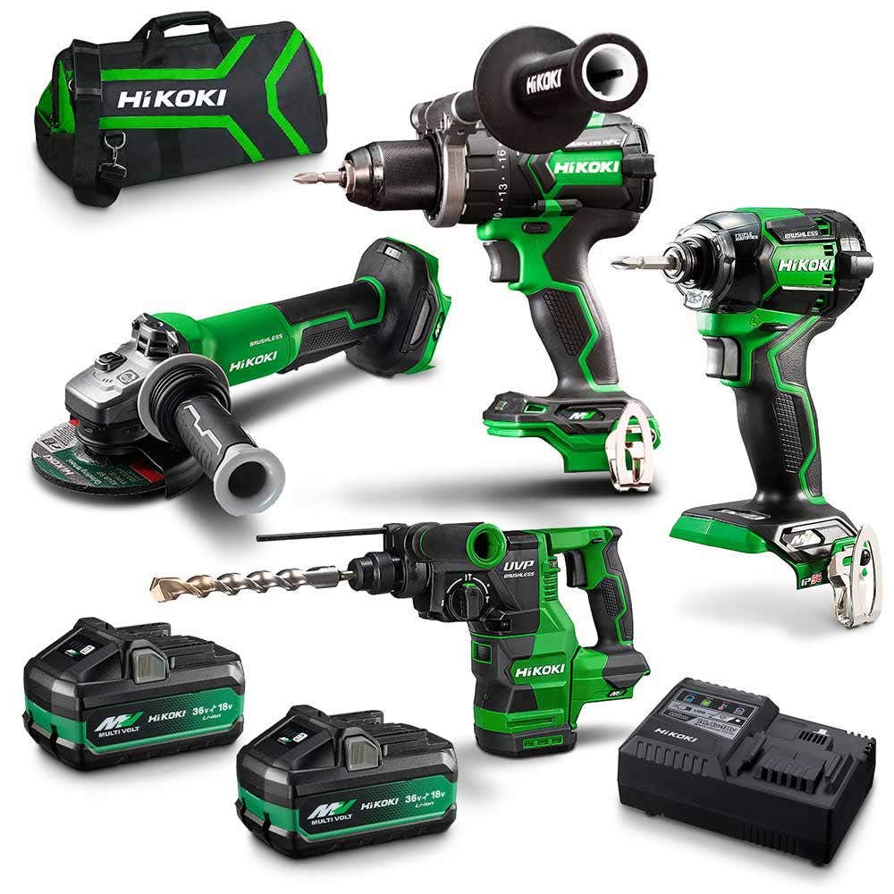 HiKOKI 36V Brushless 4 Piece 2 x 2.5 5.0Ah Combo Kit KC36D4A3(HRZ)