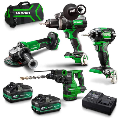 HiKOKI 36V Brushless 4 Piece 2 x 2.5 5.0Ah Combo Kit KC36D4A3(HRZ)