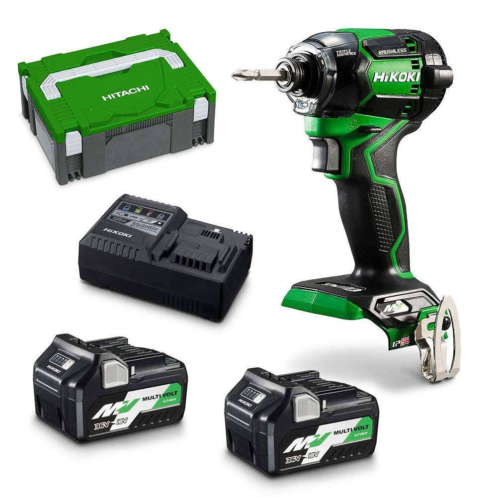HiKOKI 36V Brushless 2 x 2.5Ah 5.0Ah Impact Driver Kit WH36DC(HRZ)