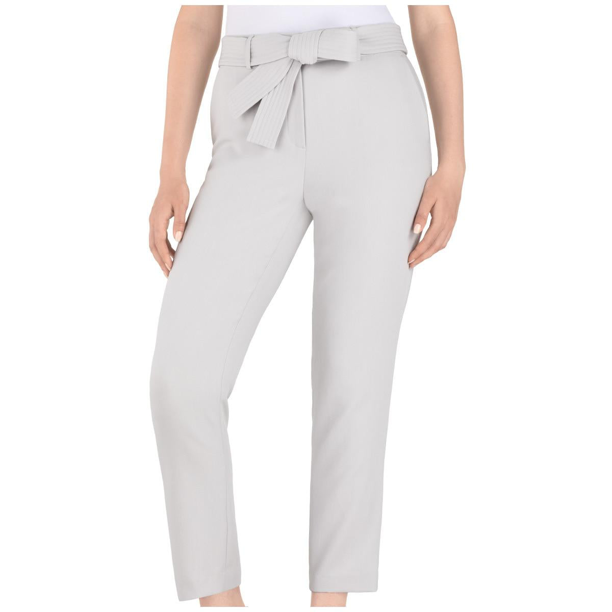 Hilary Radley Women's Tie Front Pants Light Grey