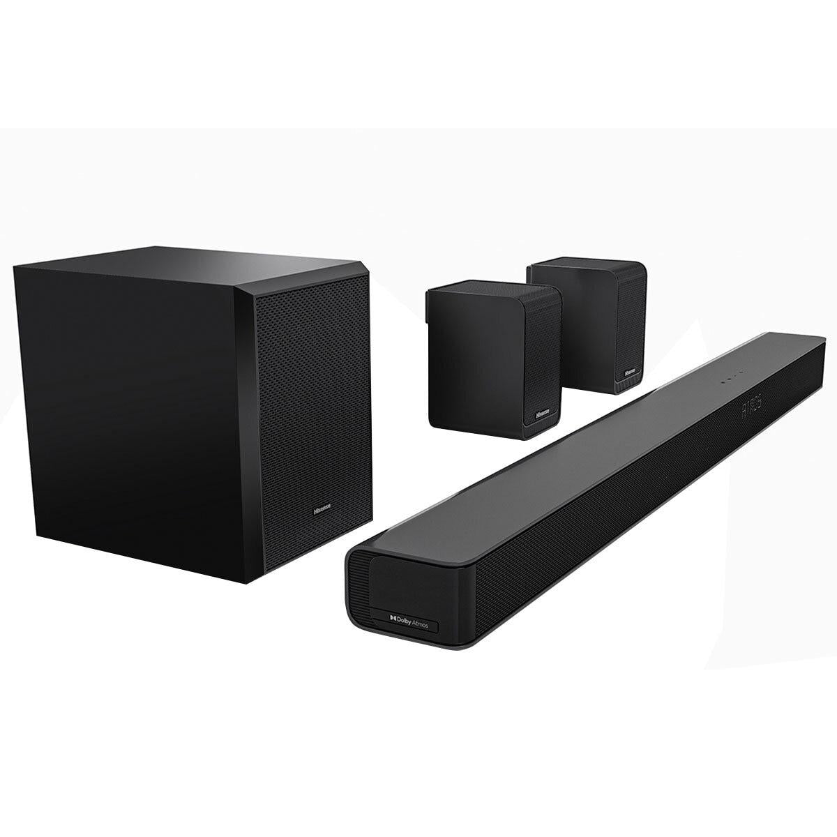 Hisense 5.1 Channel Dolby Atmos Soundbar With Wireless Subwoofer and Rear Speakers AX5100G