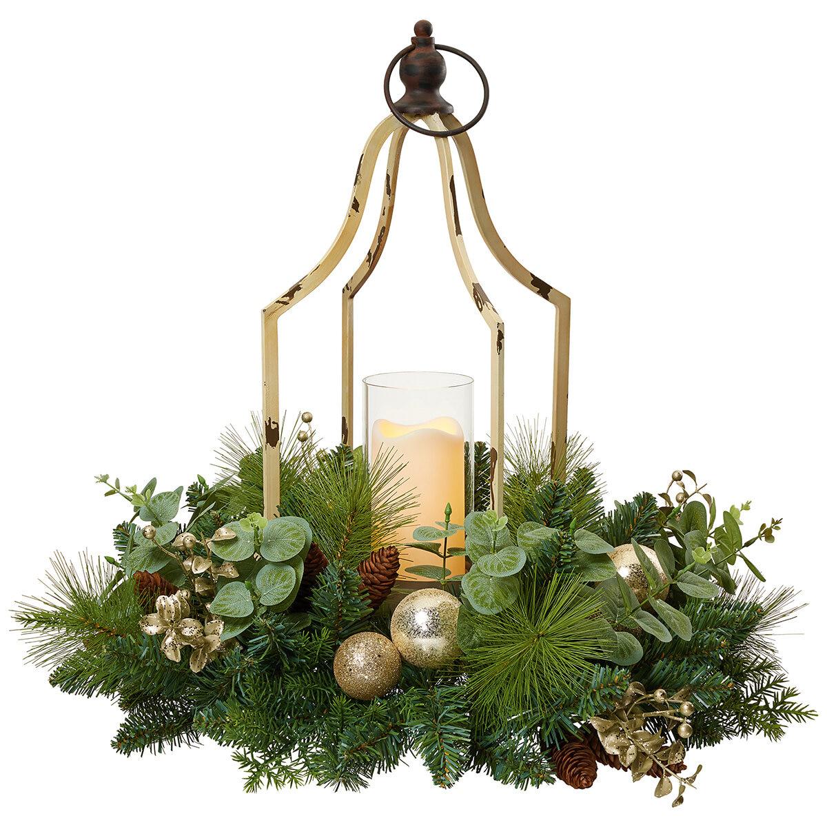 Holiday Centrepiece With LED Candle