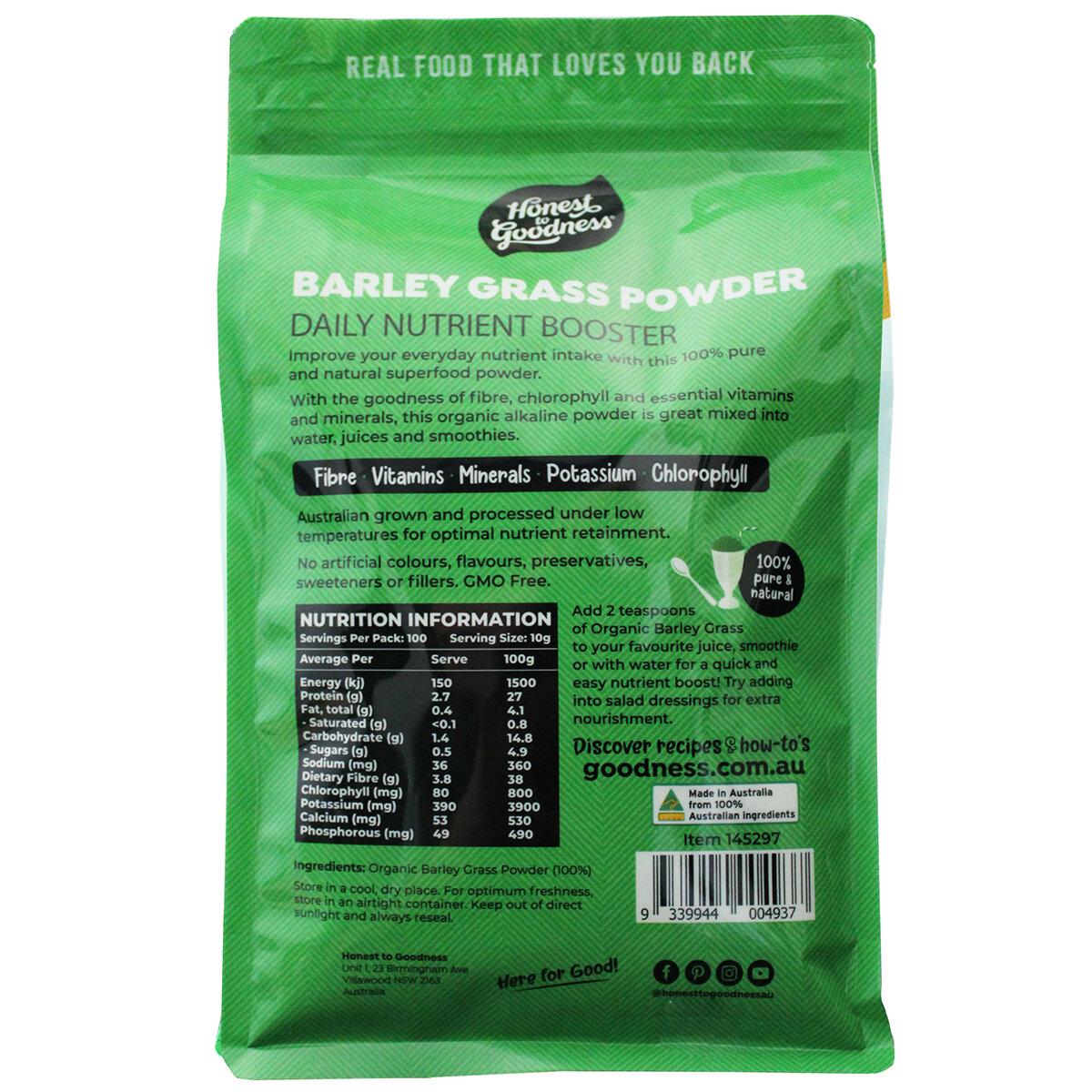 Honest to Goodness Organic Australian Barley Grass Powder 1kg