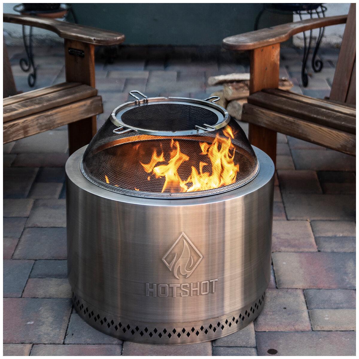HotShot 22 Inch Wood Burning Fire Pit With Grill