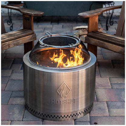 HotShot 22 Inch Wood Burning Fire Pit With Grill