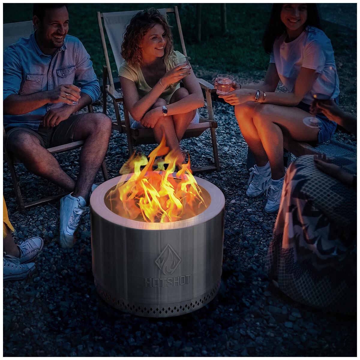HotShot 22 Inch Wood Burning Fire Pit With Grill